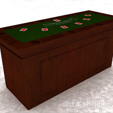 棕色木质堵桌3d模型下载