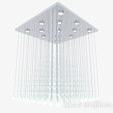 方形水晶流苏吊灯3d模型下载