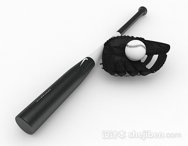 现代风格黑白双色棒球款3d模型下载