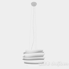 现代风格白色个性造型吊灯3d模型下载