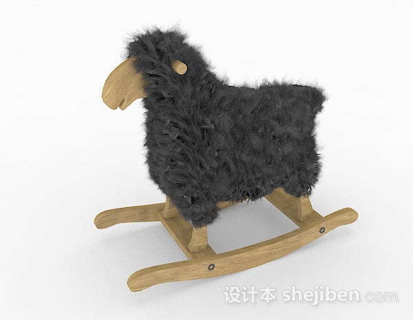黑色绵羊儿童摇椅3d模型下载