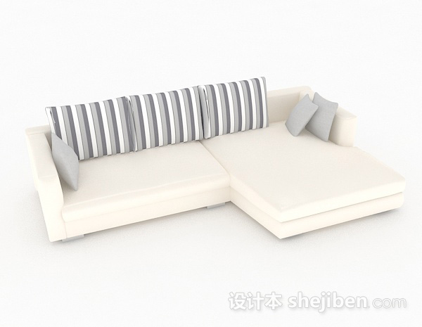 休闲白色家居多人沙发3d模型下载