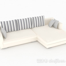 休闲白色家居多人沙发3d模型下载