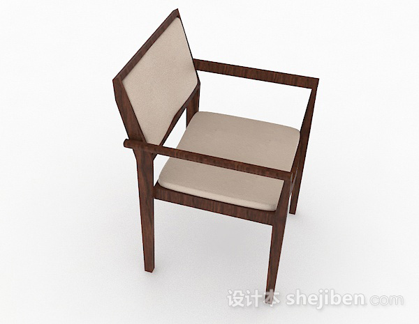 设计本木质扶手椅3d模型下载