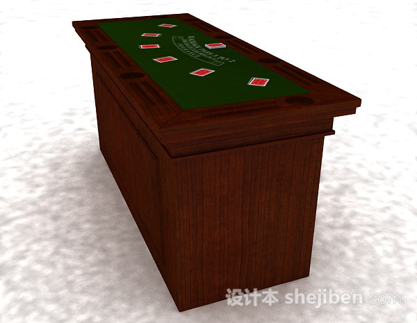 设计本棕色木质堵桌3d模型下载