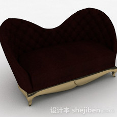欧式红色单人沙发3d模型下载