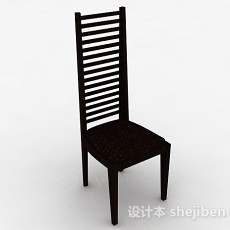 欧式棕色木椅3d模型下载