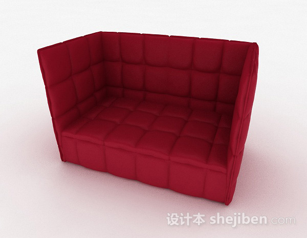 玫红色双人沙发