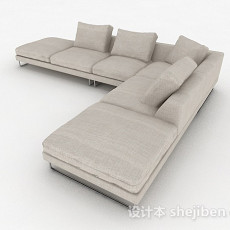 北欧简约灰色多人沙发3d模型下载