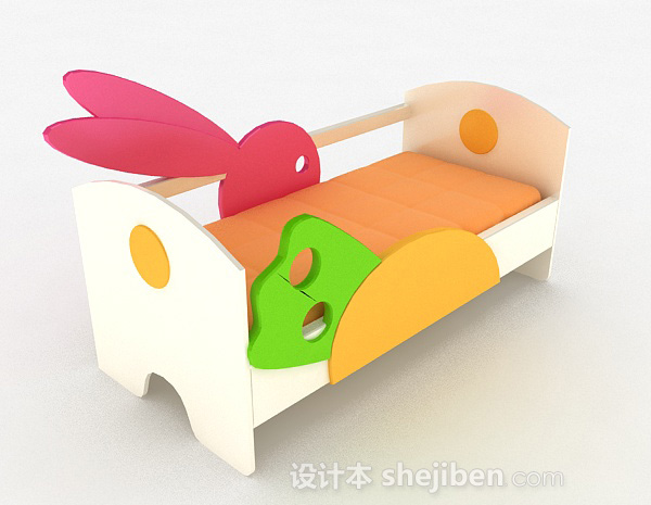粉色兔子造型儿童床