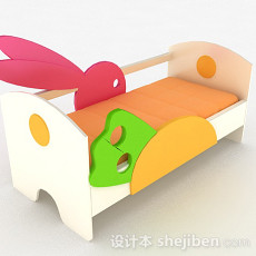 粉色兔子造型儿童床3d模型下载