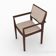 木质扶手椅3d模型下载