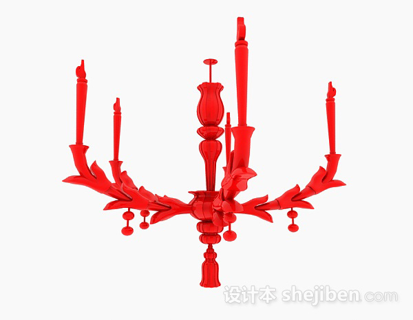 中式风格红色吊灯