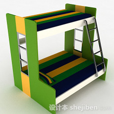 绿色时尚高低床3d模型下载
