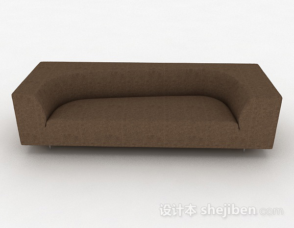 现代风格棕色简约双人沙发3d模型下载