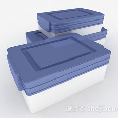 蓝白双色储物盒3d模型下载
