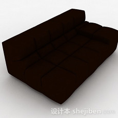 暗红色双人沙发3d模型下载
