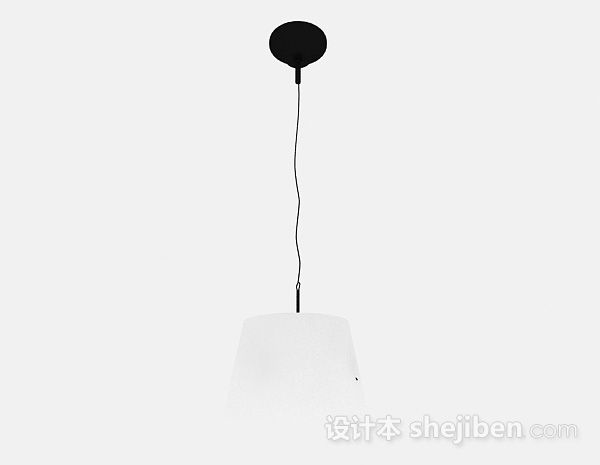 设计本现代圆柱形单个白色吊灯3d模型下载