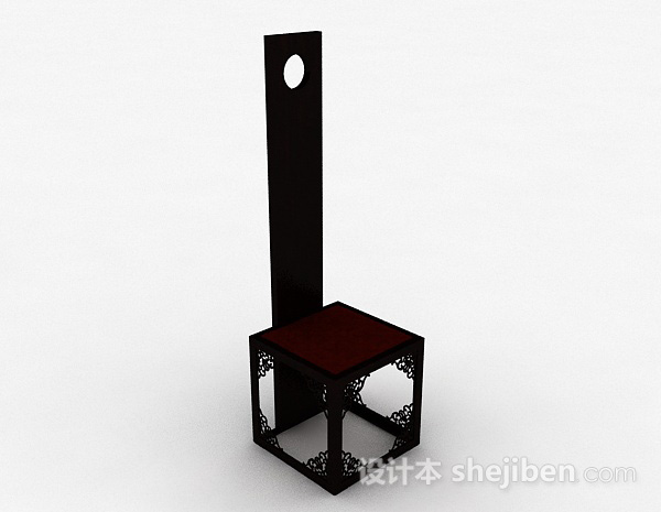 中式方形雕刻木椅