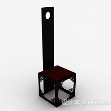 中式方形雕刻木椅3d模型下载