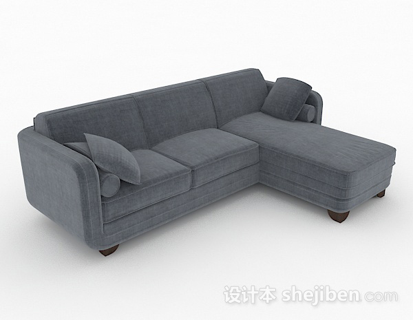 北欧灰色简约多人沙发3d模型下载