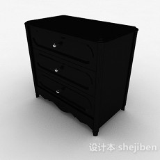 黑色储物柜3d模型下载