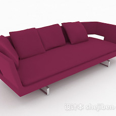 玫红色双人沙发3d模型下载
