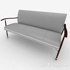 灰色简约双人沙发3d模型下载