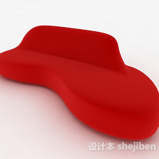 创意红色多人沙发3d模型下载