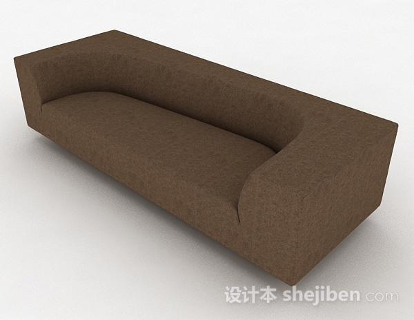 免费棕色简约双人沙发3d模型下载