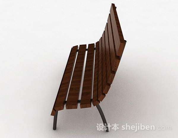 设计本棕色公园椅3d模型下载