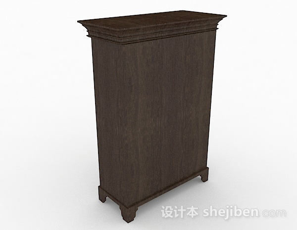 设计本中式木质棕色柜子3d模型下载