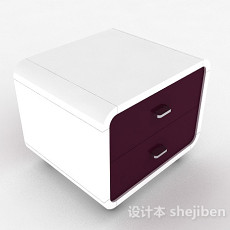 紫色时尚床头柜3d模型下载