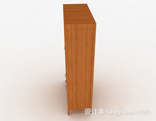 免费黄色木质衣柜3d模型下载