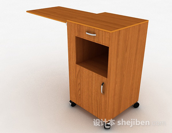 现代风格棕色木质多功能柜子3d模型下载