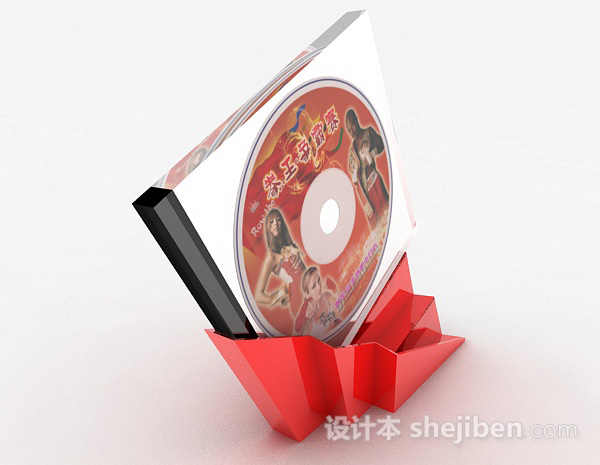 设计本红色DVD光盘3d模型下载