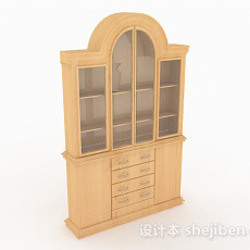家居木质书柜3d模型下载