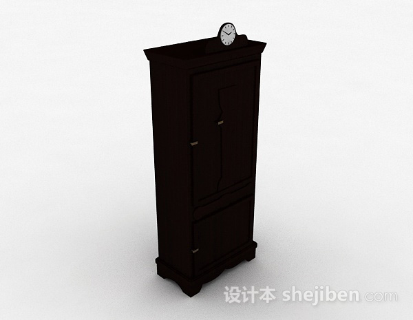 黑色单门储物柜3d模型下载