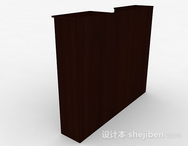 设计本棕色大型木质储物展示柜3d模型下载