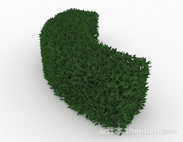 设计本半圆造型绿色灌木3d模型下载