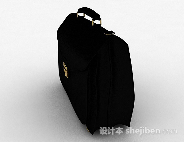 设计本黑色简约手提包3d模型下载