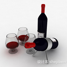 红酒3d模型下载