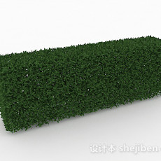 长方形绿草丛3d模型下载