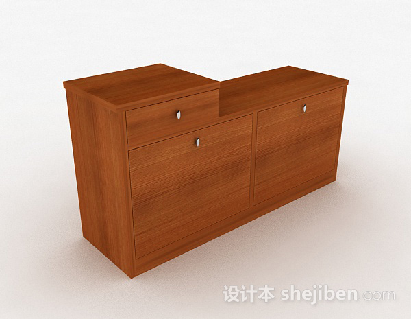 现代风格单层木质储物柜3d模型下载