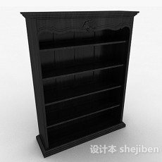 欧式黑色书柜3d模型下载