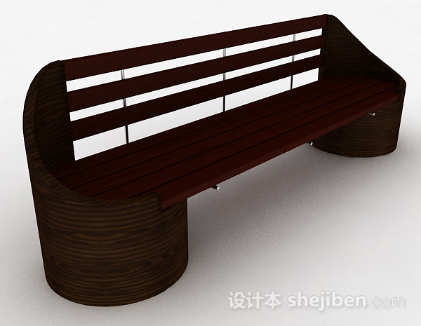 木质棕色休闲椅3d模型下载