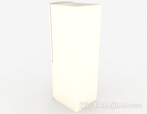 设计本现代白色冰箱3d模型下载