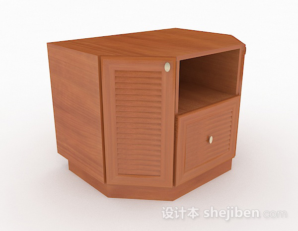 棕色木质床头柜