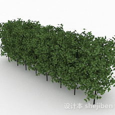 圆形小树叶灌木林3d模型下载