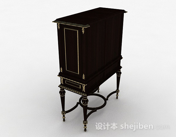 设计本欧式奢华木质储物柜3d模型下载